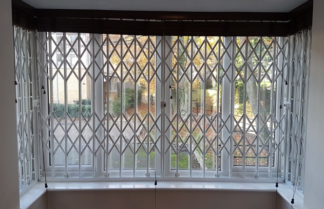 RSG1000 bay window security grilles installed to a house in New Malden.