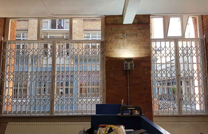 RSG1000 security window grilles fitted to an award winning tv company in Shoreditch, London.
