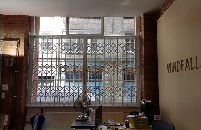 RSG1000 high security window grilles providing security to an award winning tv company in Shoreditch, Central London.