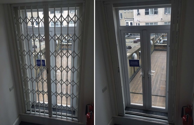 RSG1200 LPS1175 SR1 door security grille fitted to a residence in South Kensington.