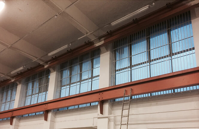 RSG2000 commercial bars securing an industrial warehouse in South London.
