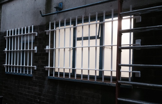 RSG2000 window security bars fitted to a warehouse in London.