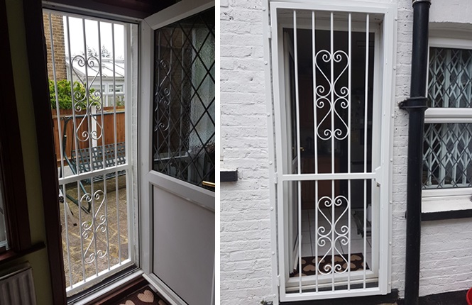RSG3000 decorative security gate fitted to the entrance of a residence in Sutton.