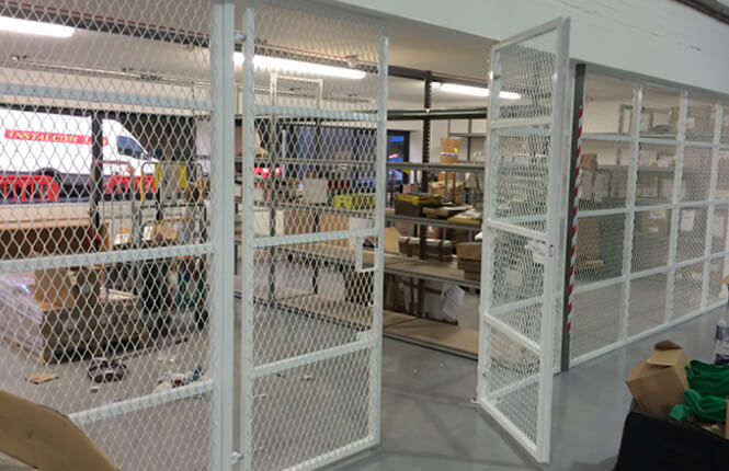 RSG4000 security enclosures with gates on industrial warehouse in Walthamstow.