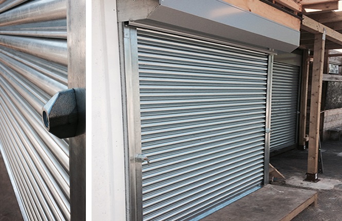 RSG5000 commercial shutter fitted to commercial outlet in Hackney.