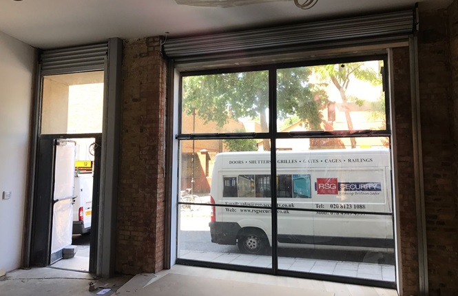 RSG5600 security shutters fitted to office fronts in Central London.