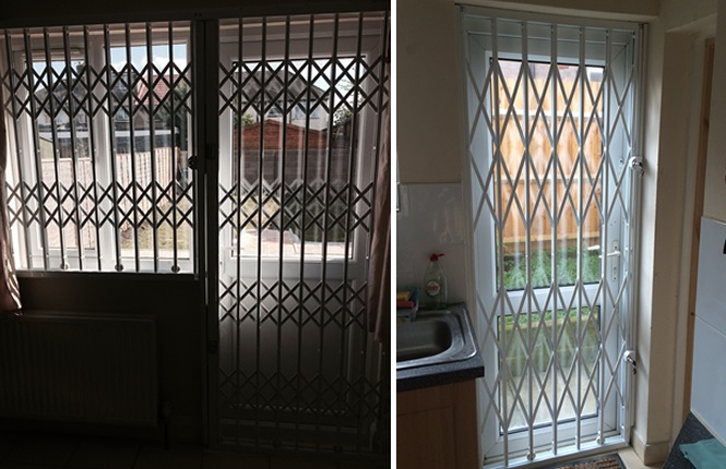 RSG1000 domestic security grilles fitted securing a flat in Harrow, Middlesex.