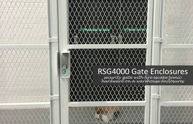 RSG4000 security enclosure with emergency fire exit gate.