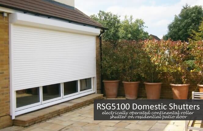 RSG5100 continental roller shutter fitted on a patio door at the rear of a domestic property in Kensington.