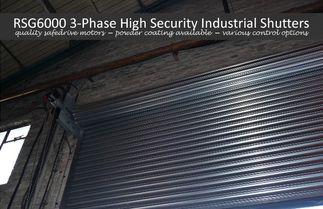 RSG6000 3-Phase security shutter in a commercial workshop in Hackney, North London.