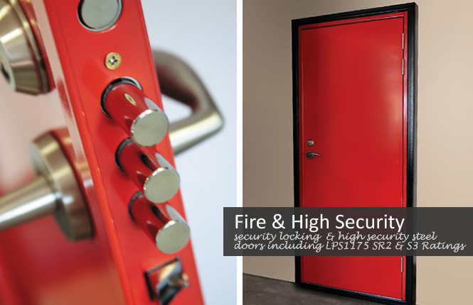 security locking and fire rated high security doors LPS1175 SR2 & SR3.