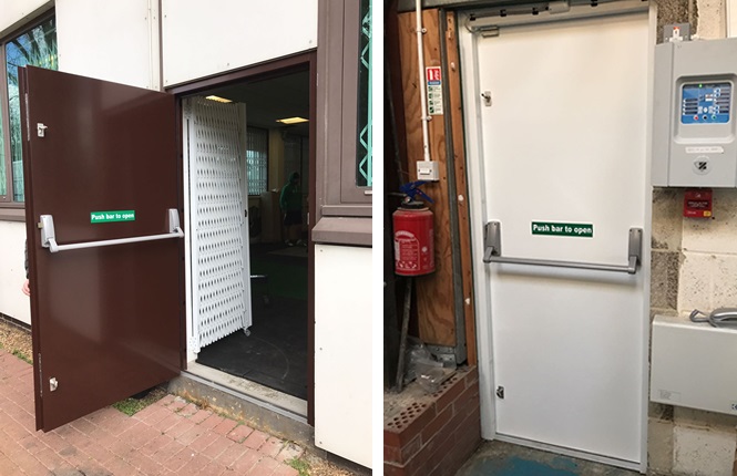 RSG8100 fire exit security doors installed in Mitcham.