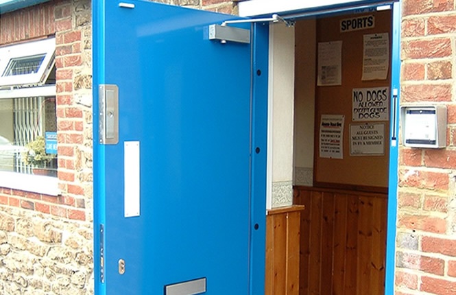 RSG8300 one hour fire rated doors with access control integration in  a sports centre in Mitcham.